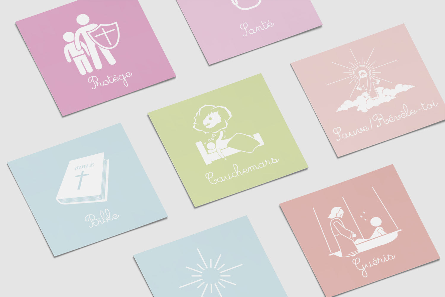 Carte aide les enfants à prier chrétien - Minilek