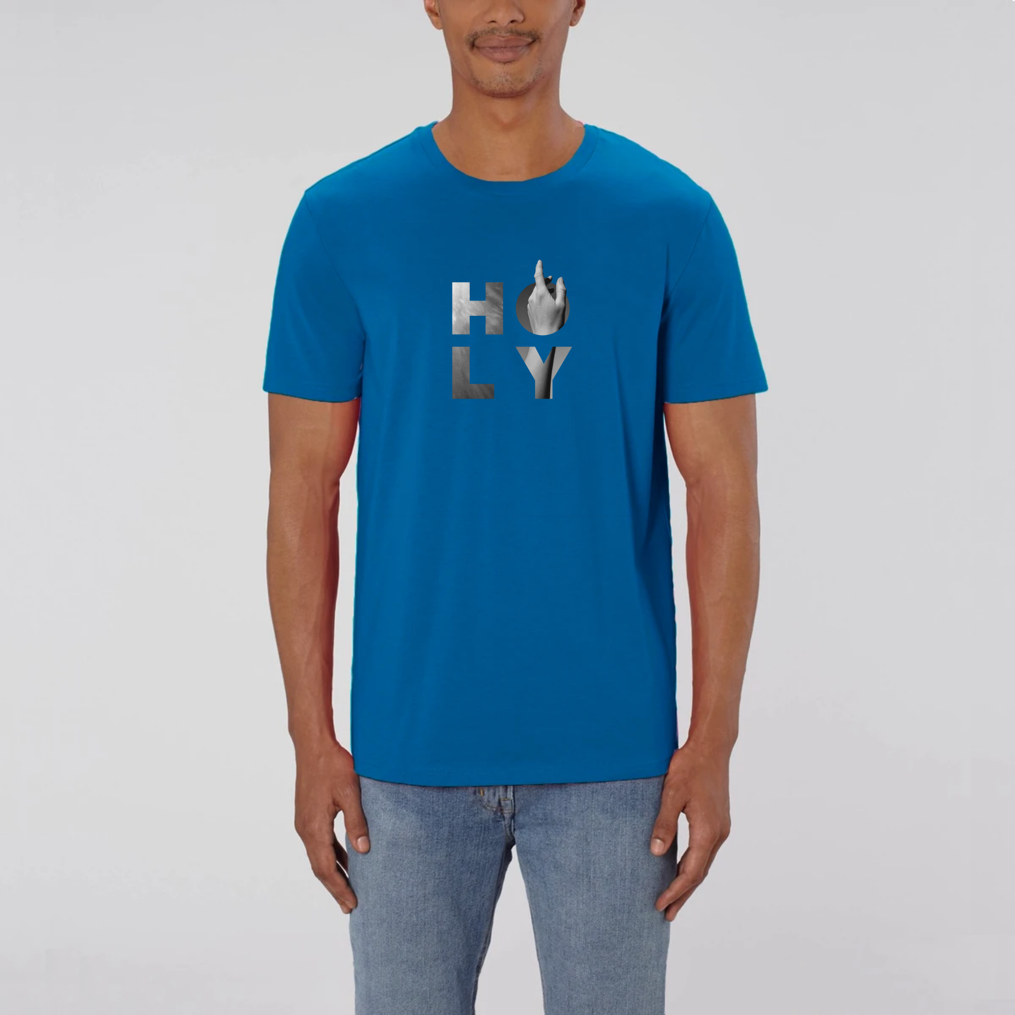 T-shirt chrétien Holy blessing cases bleu