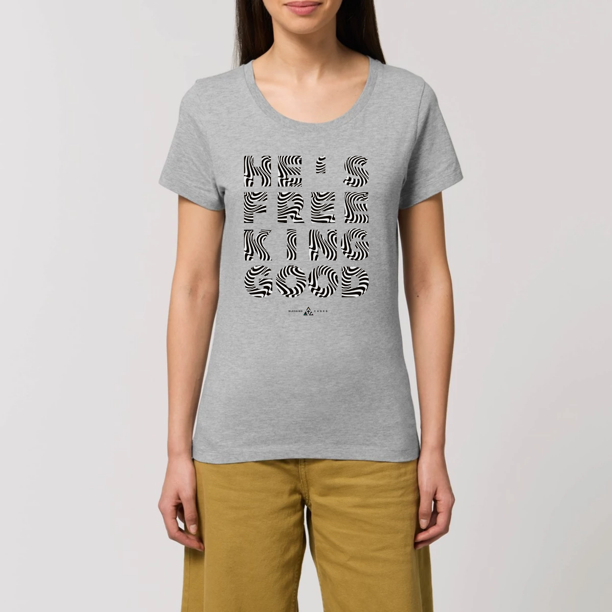 T-shirt femme Free King Good blessingcases gris