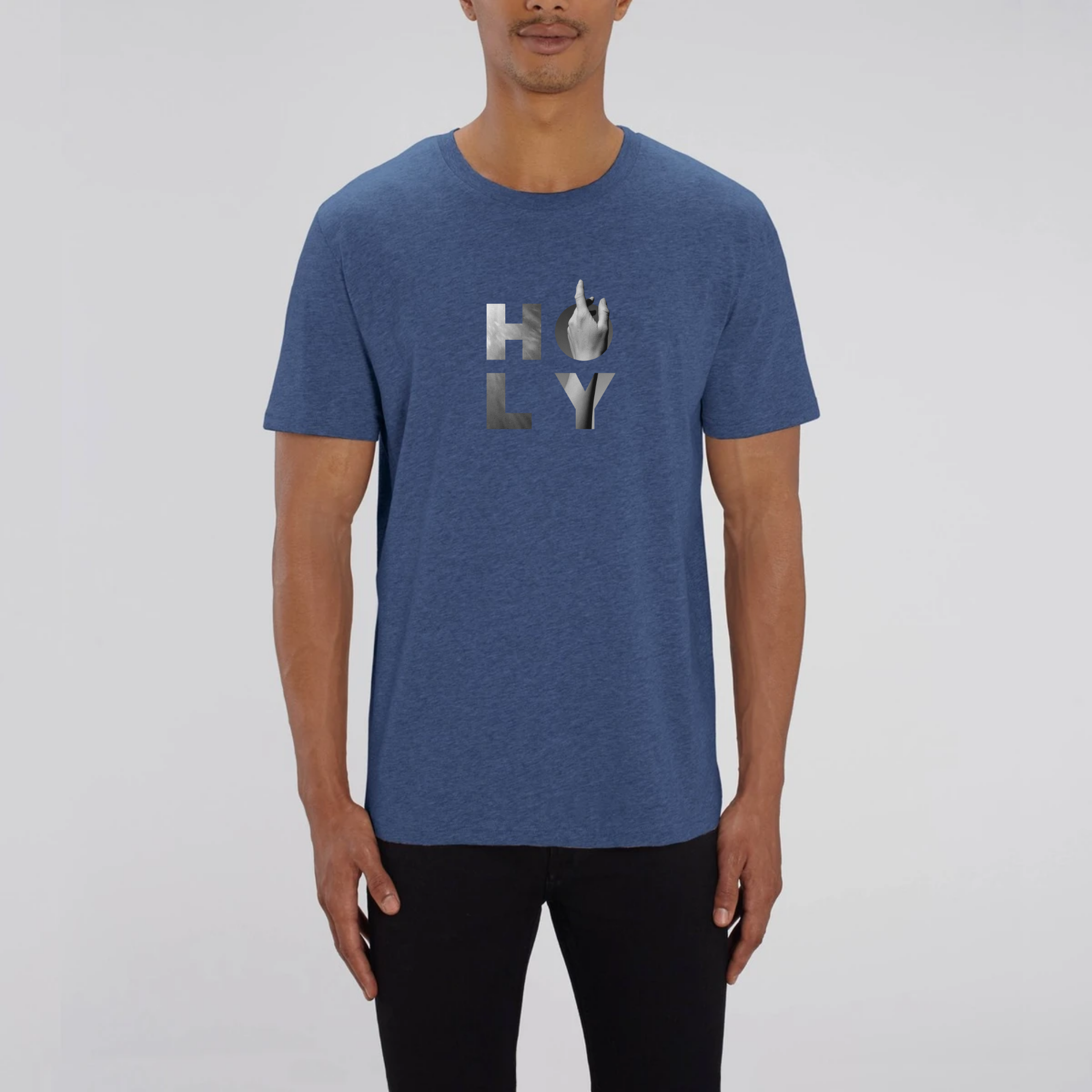 T-shirt chrétien Holy blessing cases bleu