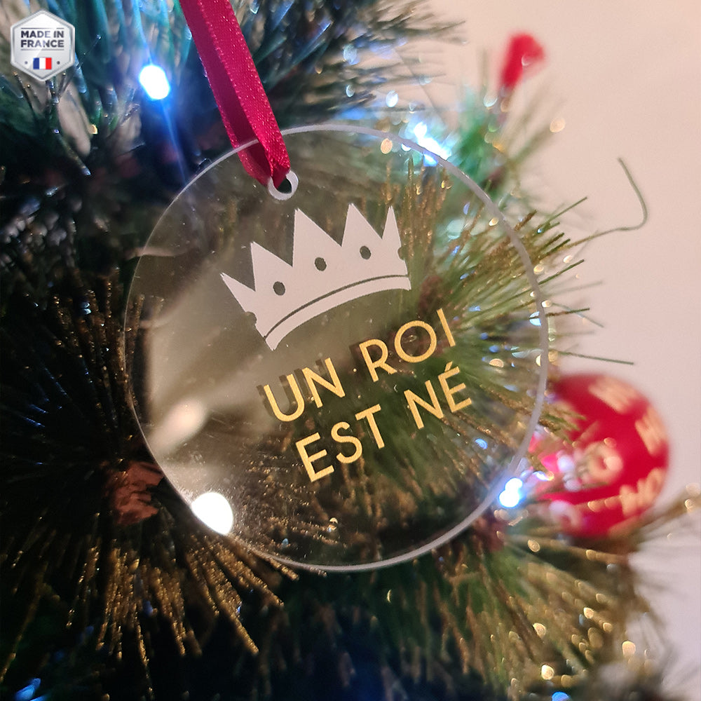 Ornement de Noël chrétien - Un Roi est né