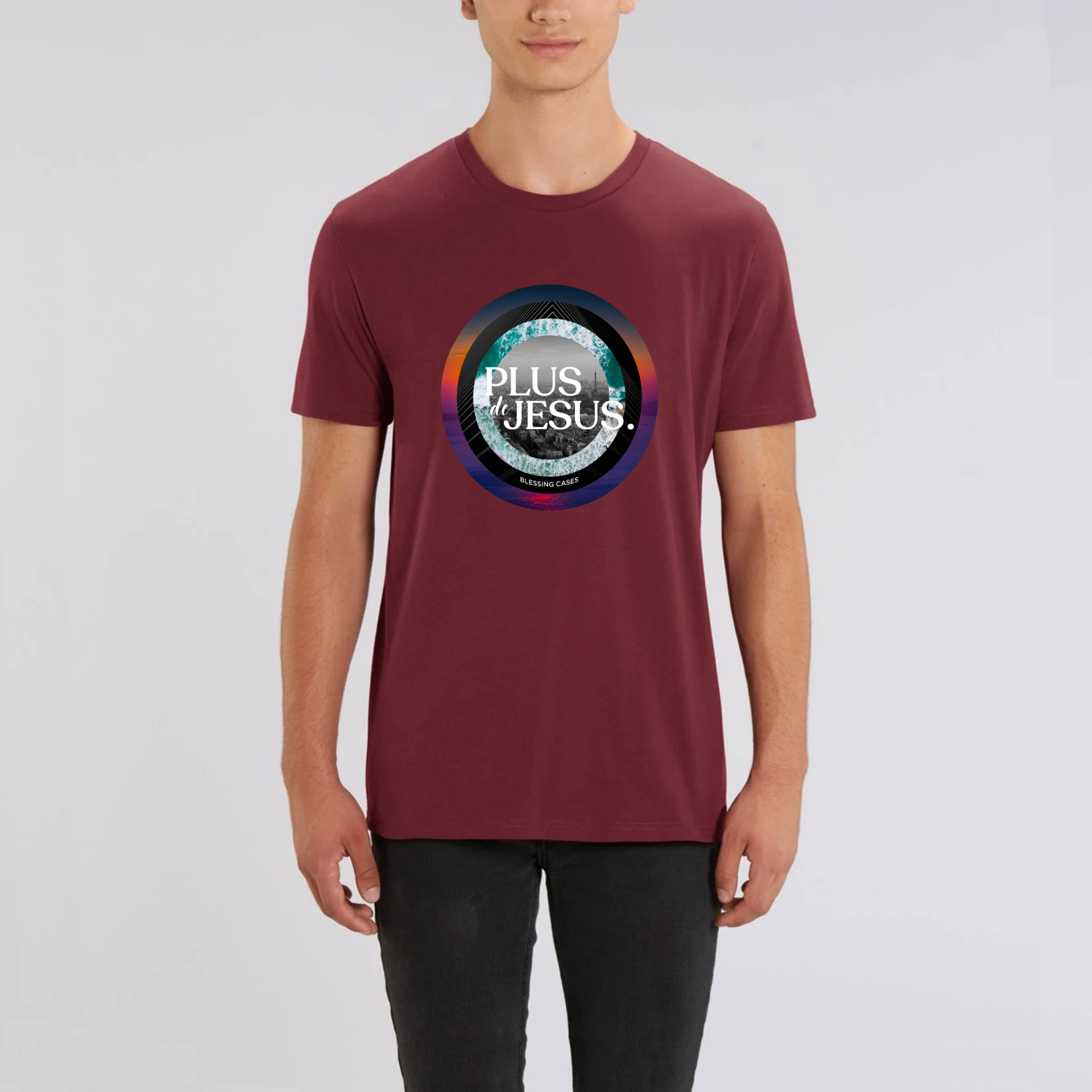 T-shirt chrétien bordeaux idéal pour les cadeaux et anniversaire.