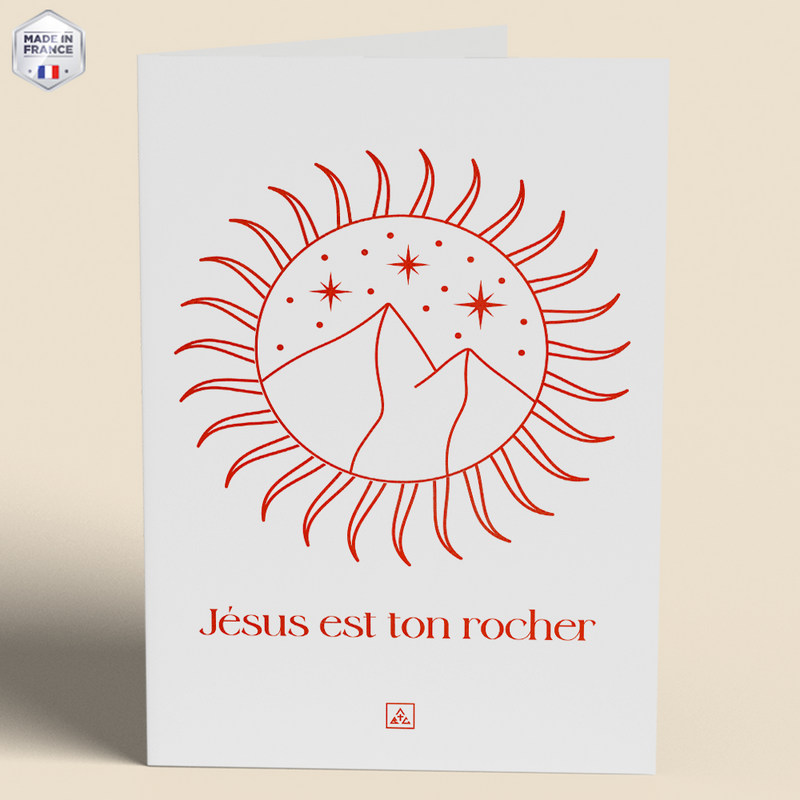 Pack de 3 cartes chrétiennes - Jésus est ton rocher rouge