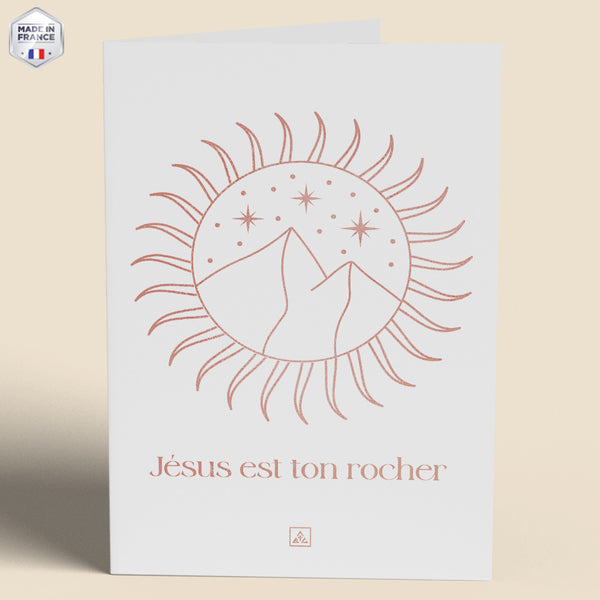 Pack de 3 cartes chrétiennes - Jésus est ton rocher or rose
