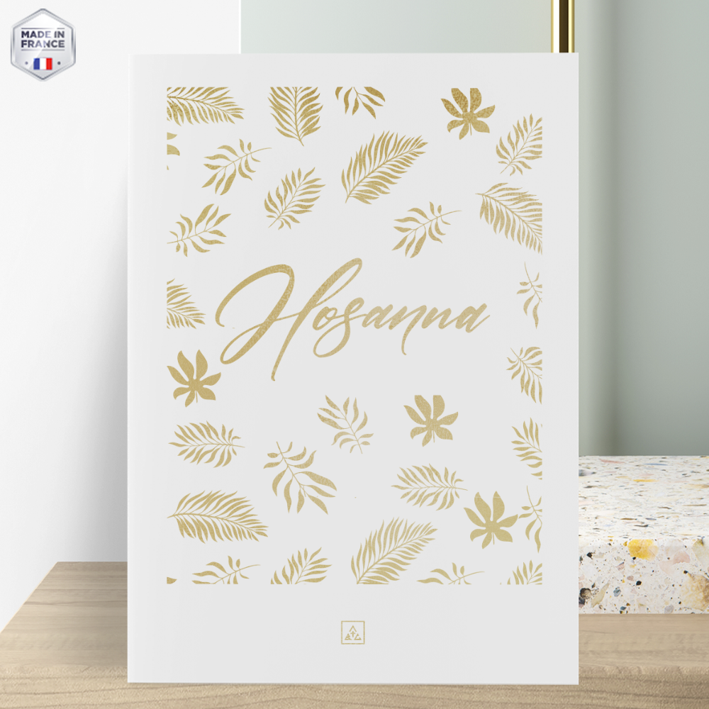 tirage art décoratif doré or Hosanna papier blanc