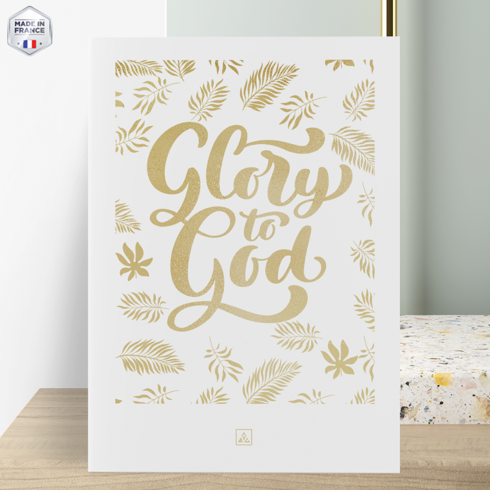 tirage d'art chrétien doré glory to glory papier blanc blessing cases